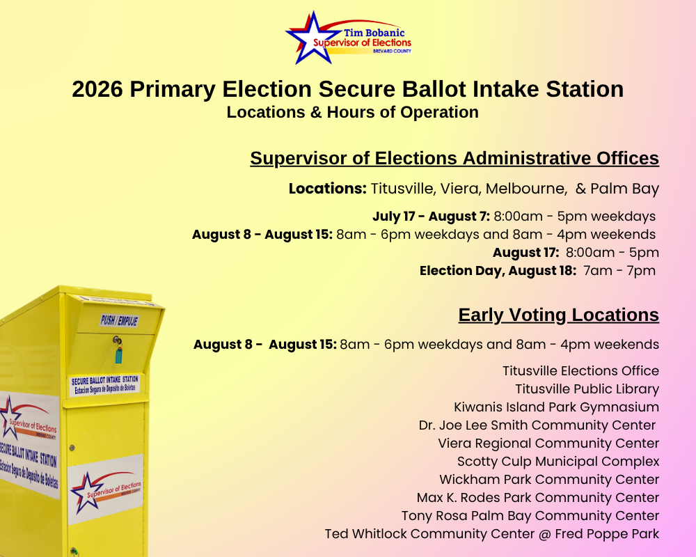Secure Ballot Intake Station Locations & Hours